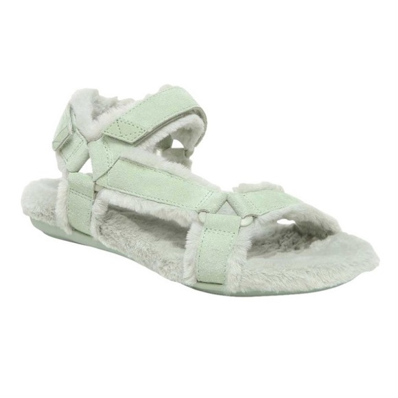 Vionic Viva Faux Fur Suede Sandals - Picture 2 of 11